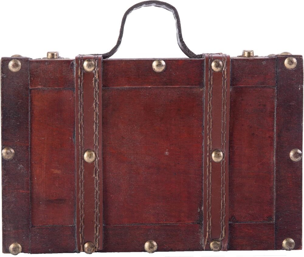 Old-Fashioned Small Suitcase/Decorative Box with Straps