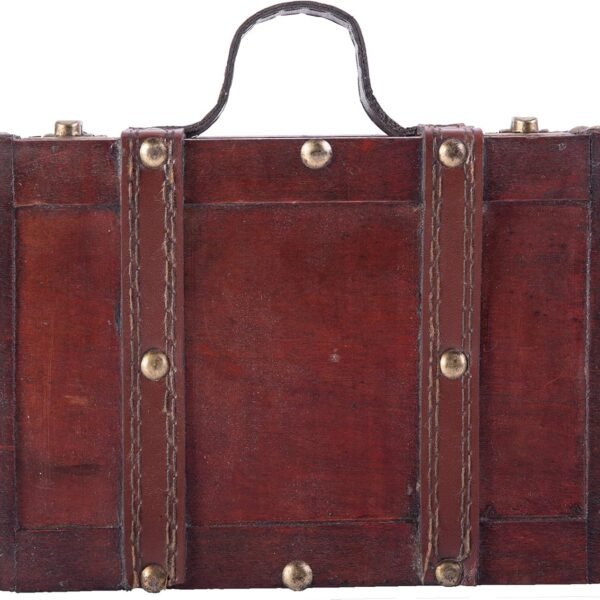 Old-Fashioned Small Suitcase/Decorative Box with Straps