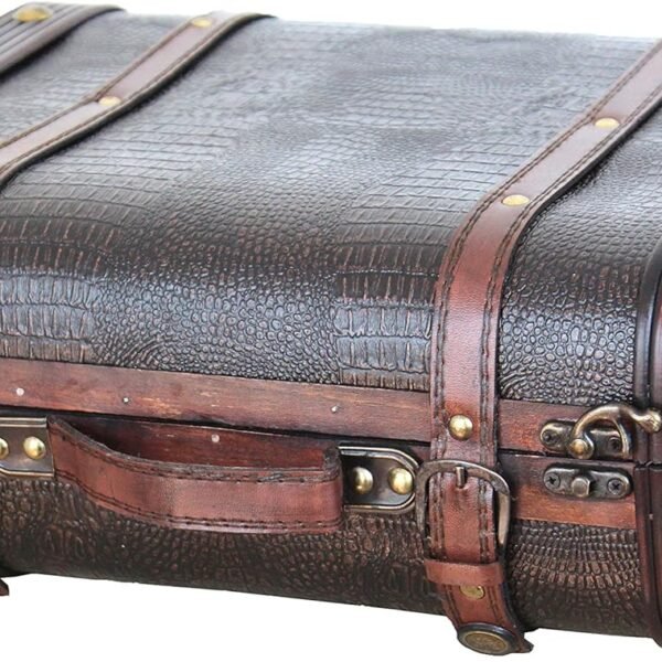 Decorative Wooden Leather Suitcase